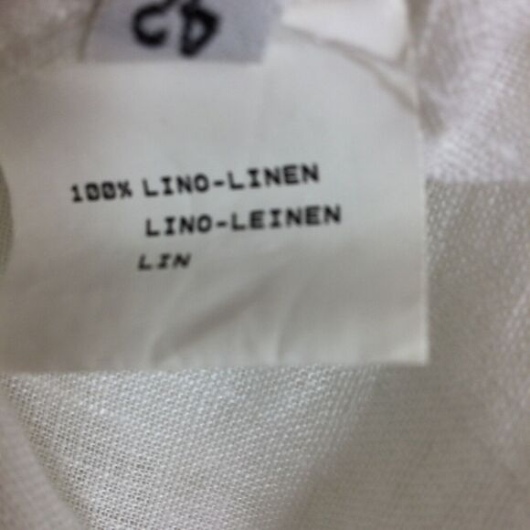 Stefano Mortari Women Linen Boat Neck Short Sleeve Blouse Top White IT 42 US M - Picture 12 of 13